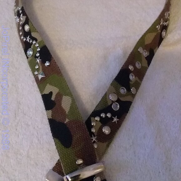 Army Camouflage Fabric Star & Gem Embellishment Designer Belt main image 6